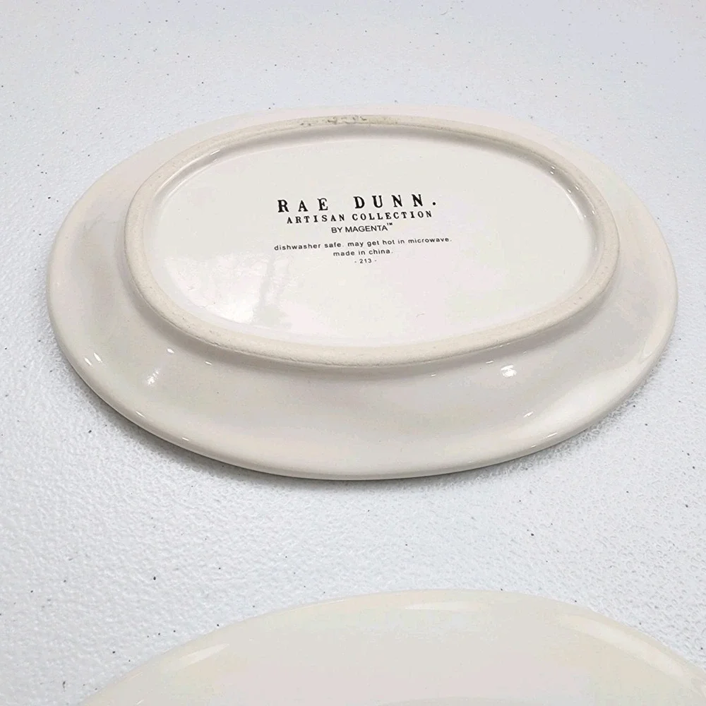 RAE DUNN by MAGENTA CHRISTMAS GNOME MISCHIEF OVAL PLATES